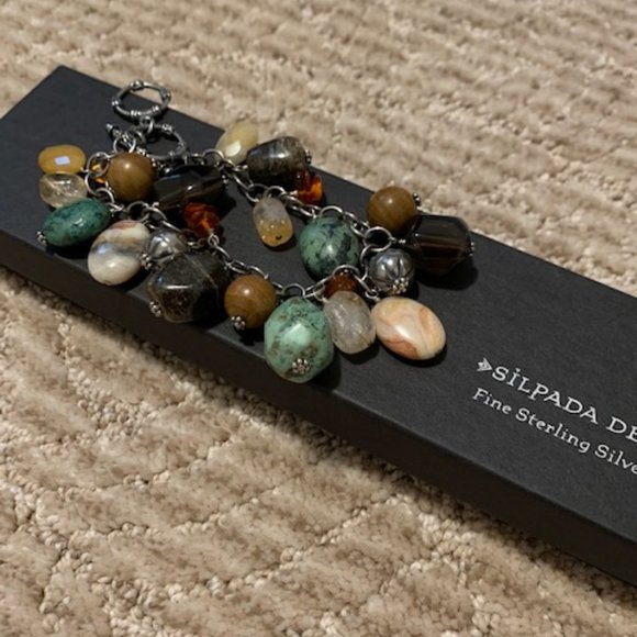 Silpada Natural Multi Stone Dangle Bracelet - Picture 4 of 5